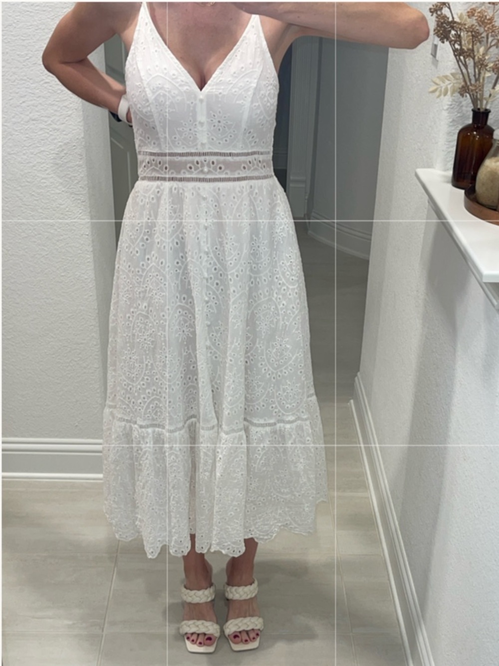 White Lace Midi Dress